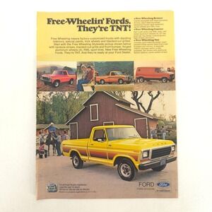 Vintage Ford F100 Pickup Truck Print Ad 1978 Car Show Display Garage Wall Art